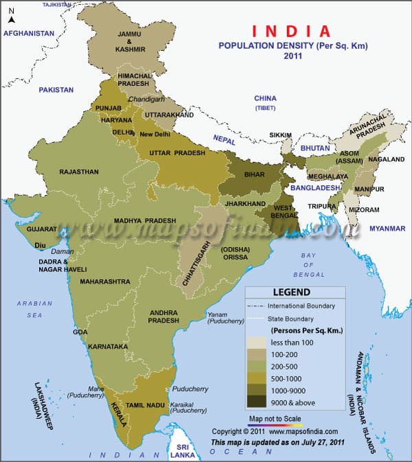 mapa densidad poblacion india