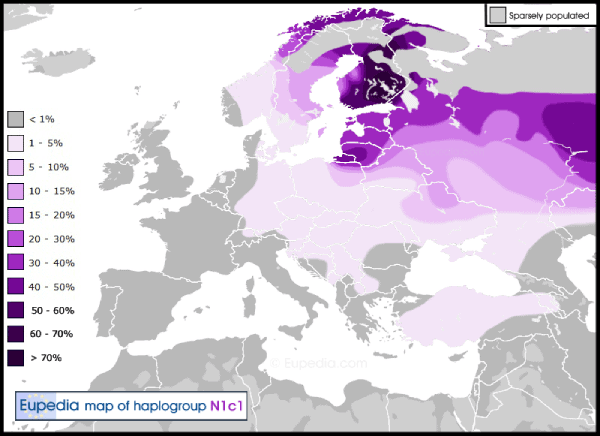mapa europa haplogrupo N1C1