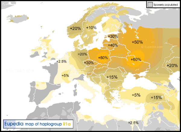 mapa europa haplogrupo R1a