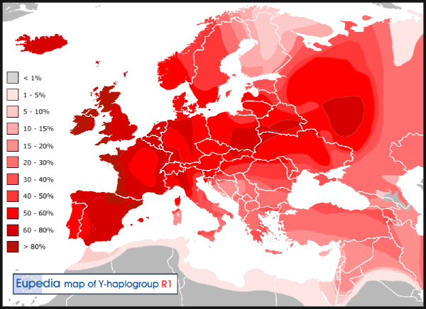 mapa genético europa haplogrupo R1