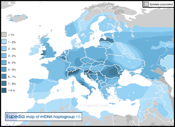 mapa europa haplogrupo H5
