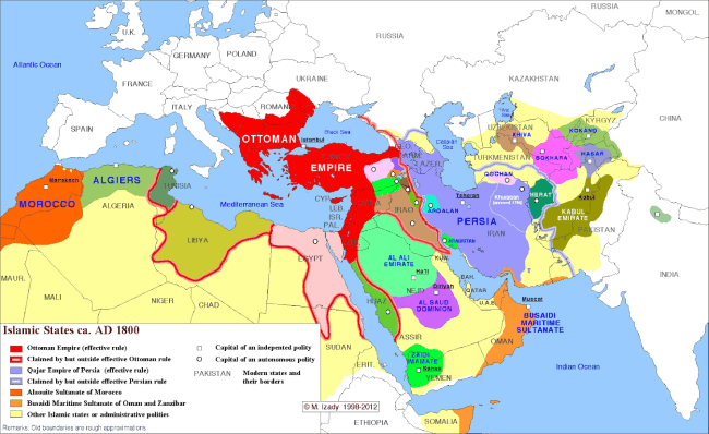 estados islámicos en 1800