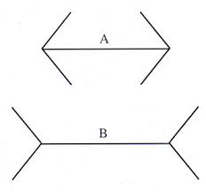 ¿Qué línea horizontal es más larga, la A o la B?