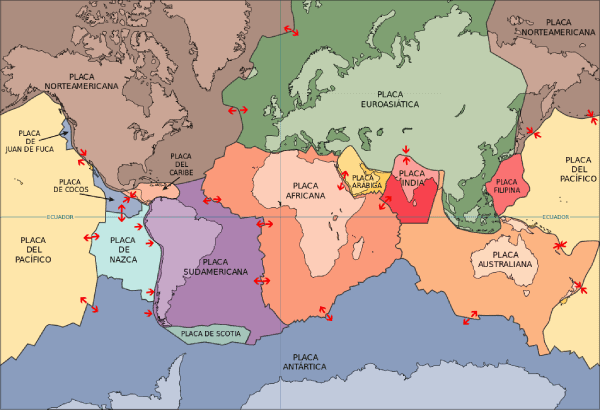 mapa placas tectonicas