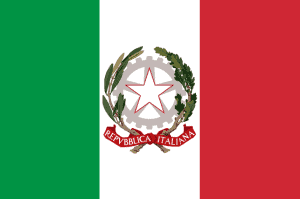 Bandera de Italia con emblema