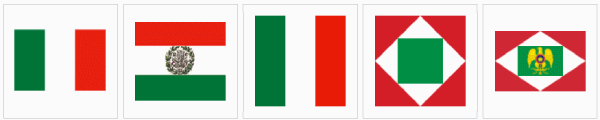 Banderas tricolor italianas durante la ocupación napoleónica