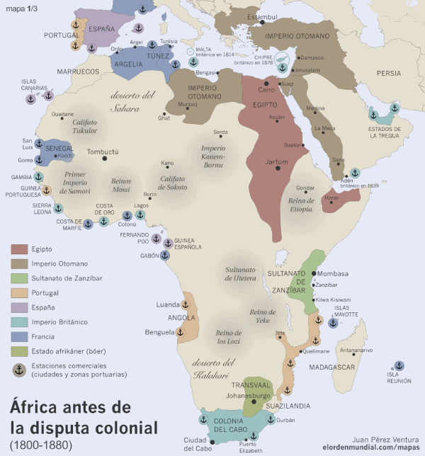 mapa africa 1800-1880
