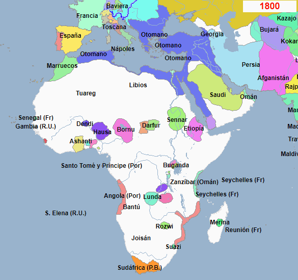 Mapa Africa 1800