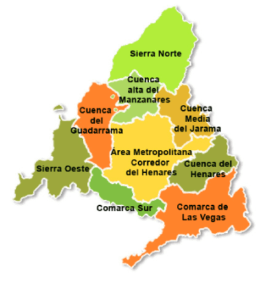 mapa comarcas madrid