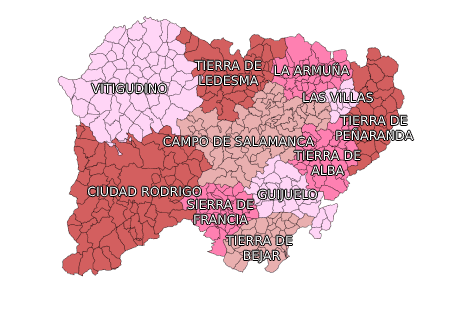 Mapa comarcas Salamanca