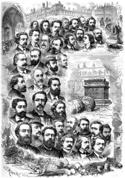 imagen con los rostros de miembros destacados de la comuna parisina