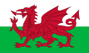 Imagen con la bandera actual de Gales